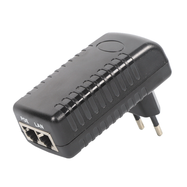 Wallmount type EU plug 12V 1.5A Gigabit POE Injector 